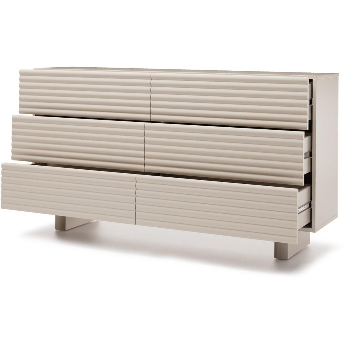 KOMMODE Torino mit 6 Schubladen, 150 cm, Kaschmir - Kaschmir, Holzwerkstoff (150/81/37cm) - Beautysofa