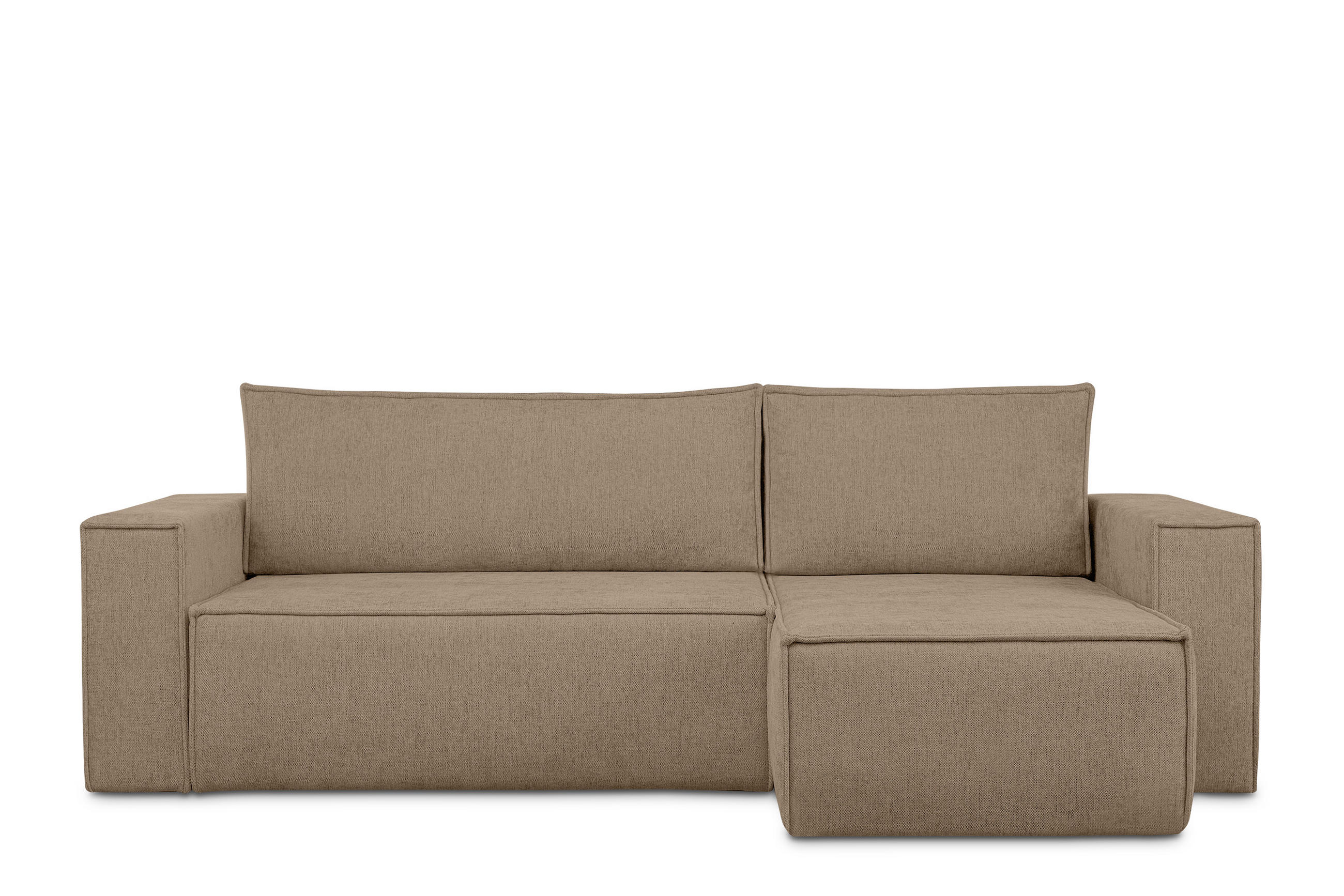 ECKSOFA-LINKS/RECHTS NAPI II mit Schlaffunktion, hellbraun - Hellbraun, Textil (262/148cm) - KONSIMO®