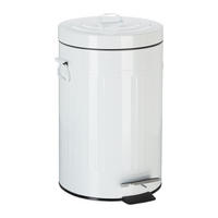 PEDALHINK Vit Vintage metall 12 l - Vit, Metall/Plast (26/42/34cm) - Relaxdays