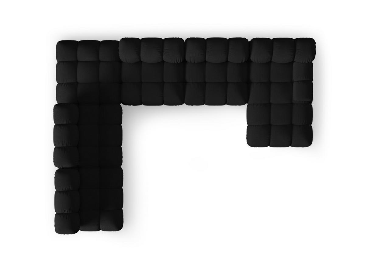 PANORAMASOFA modular links Bellis aus 3D-Stoff schwarz 7 Sitzplätze - Schwarz, Textil (282/70/376cm) - Micadoni