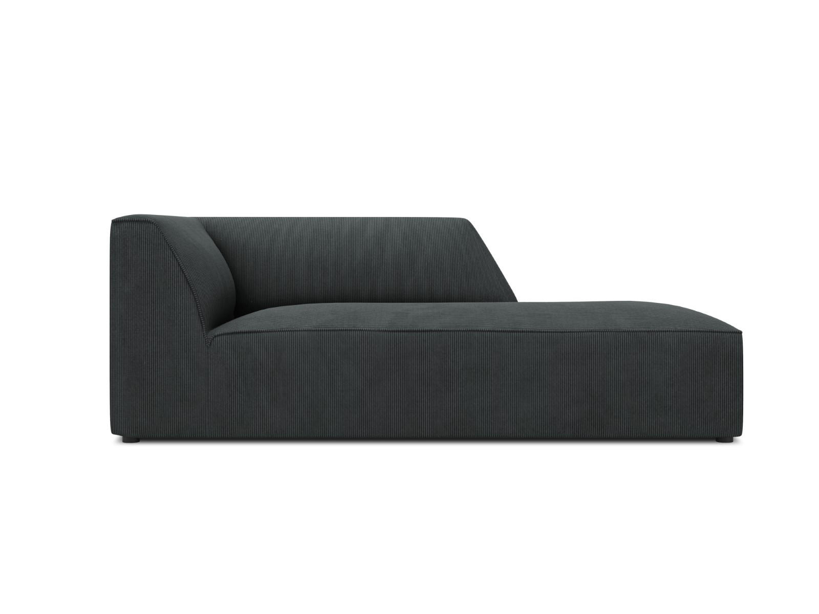 CHAISELONGUE rechts Ruby aus Cord schwarz - Schwarz, Textil (93/69/180cm) - Micadoni