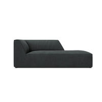 CHAISELONGUE rechts Ruby aus Cord schwarz - Schwarz, Textil (93/69/180cm) - Micadoni