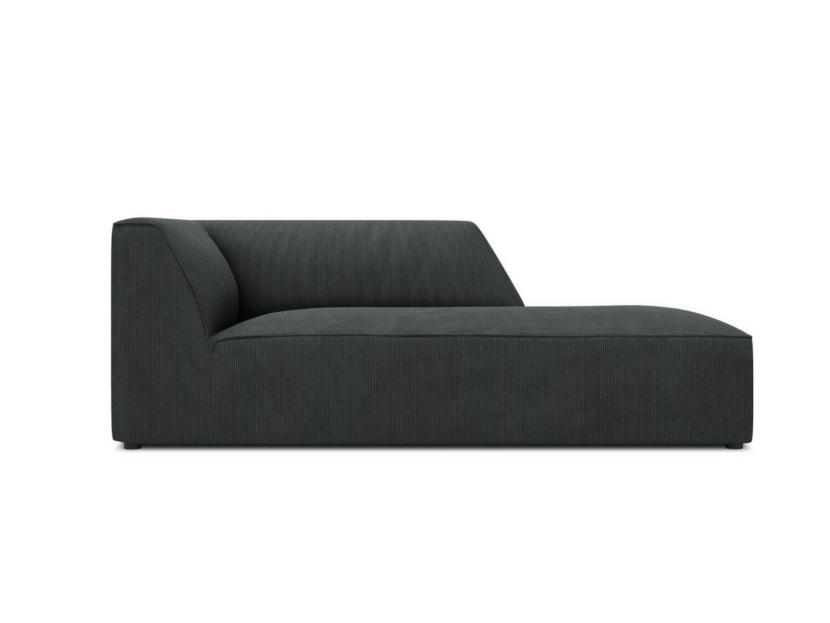 CHAISELONGUE rechts Ruby aus Cord schwarz - Schwarz, Textil (93/69/180cm) - Micadoni