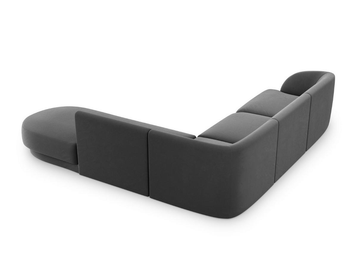ECKSOFA rechts Miley aus Samt grau 6 Sitzplätze - Grau, Textil (248/255cm) - Micadoni