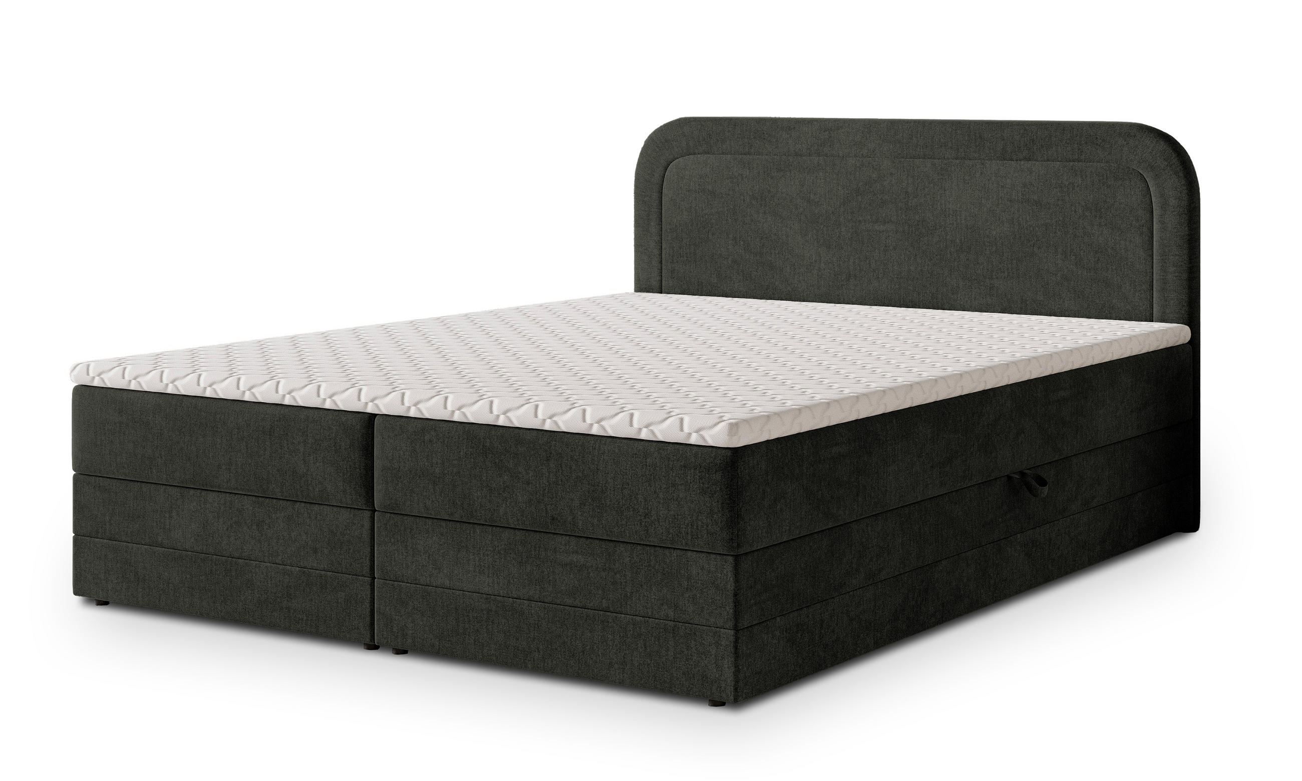 BOXBETT ARMEL 140x200 cm mit Matratze und Topper - Schwarz - Schwarz, Holz (140/200cm) - MASSENO
