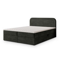 BOXBETT ARMEL 180x200 cm mit Matratze und Topper - Schwarz - Schwarz, Holz (180/200cm) - MASSENO