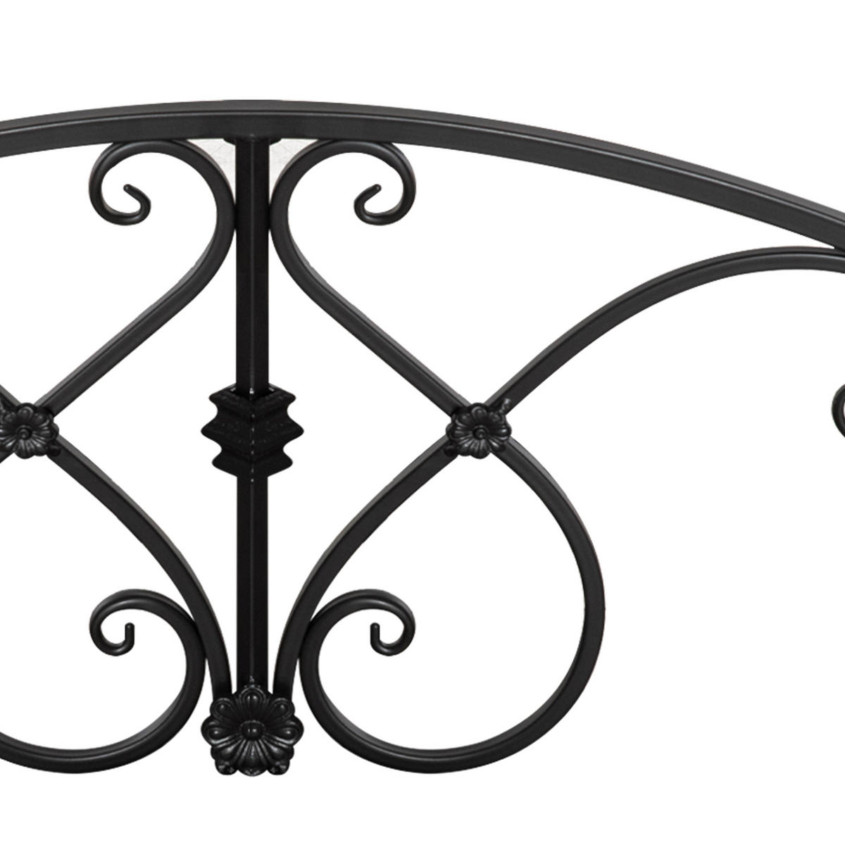 GARTENBRÜCKE DE-18861 102 cm, mit Geländern Schwarz - Schwarz, Metall (102/48/49cm) - ComfortXL