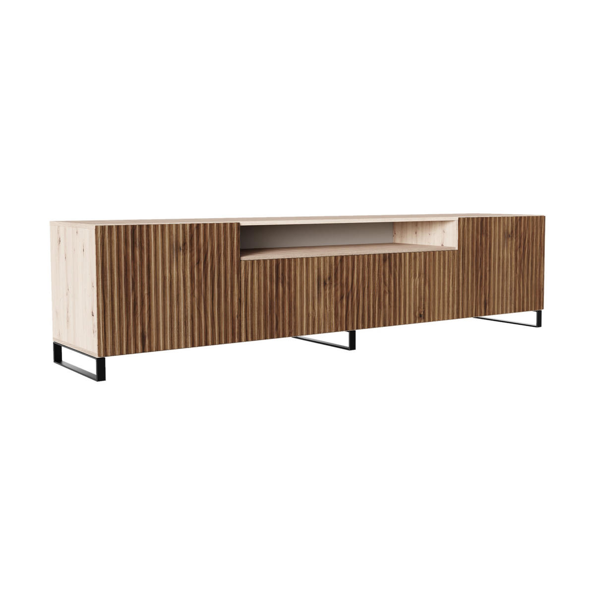 LOWBOARD VAREN 200/41/40 cm, Stand-TV-Schrank Eiche Artisan / Eichefarben - Eichefarben/Braun, Holzwerkstoff (200/41/40cm) - MASSENO