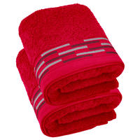 HANDTUCH Lugano Rot 2er 50x100 cm - Rot, Textil (50/100cm) - Lashuma