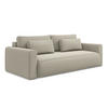3-SITZER SOFA mit Schlaffunktion Samt Stoff Creme - Perlmutt/Creme, Kunststoff/Textil (238/82/105cm) - Makamii