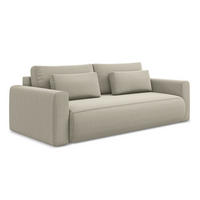 3-SITZER SOFA mit Schlaffunktion Samt Stoff Creme - Perlmutt/Creme, Kunststoff/Textil (238/82/105cm) - Makamii
