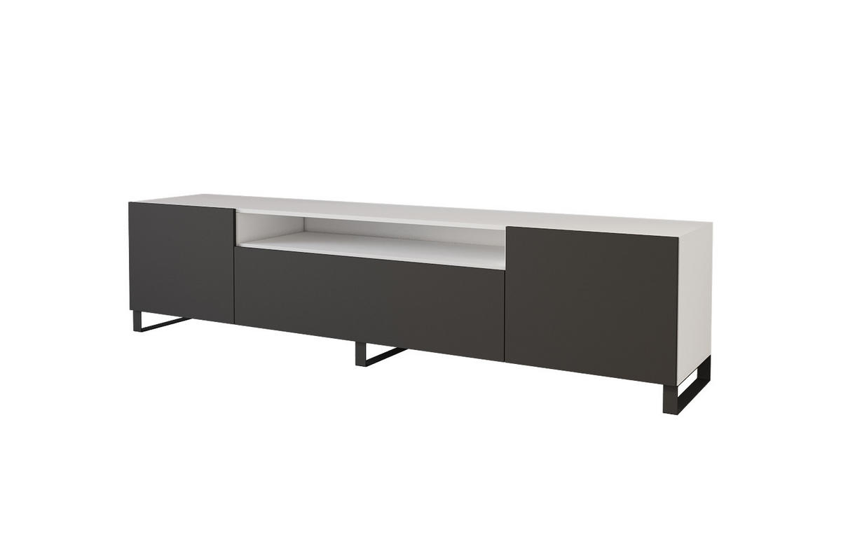 LOWBOARD ELIO-S 200x53x41 cm - Weiß / Schwarz - Schwarz/Weiß, Holzwerkstoff (200/53/41cm) - ALTDECOR