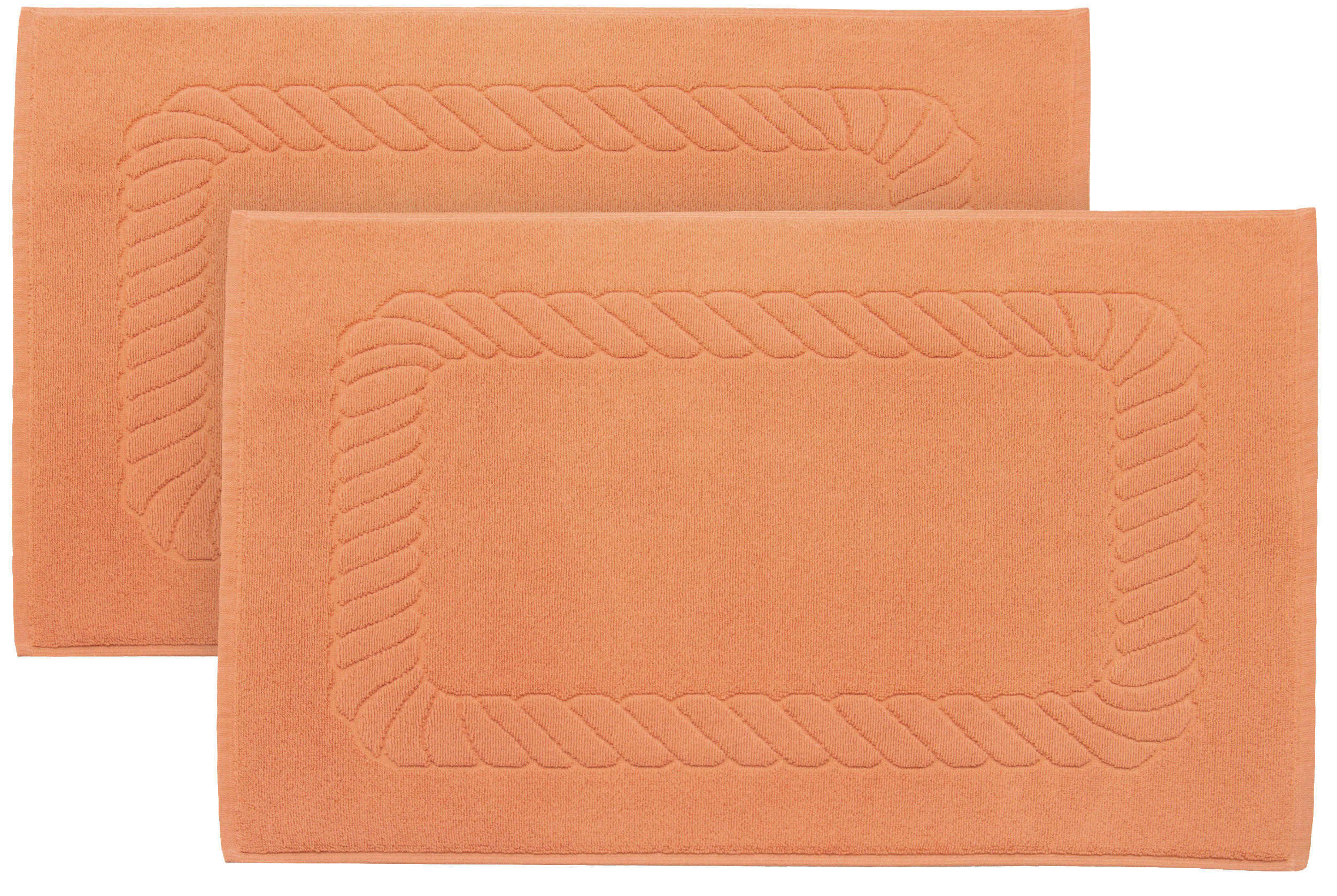 BADEMATTE, 2er-Set, 50x70 cm, 100% Baumwolle, Orange - Terracotta, Textil (50/70cm) - Zollner