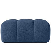 POUF RAVIA, Bouclé, Marineblau - Dunkelblau, Holz/Textil (96/45/50cm) - KONSIMO®