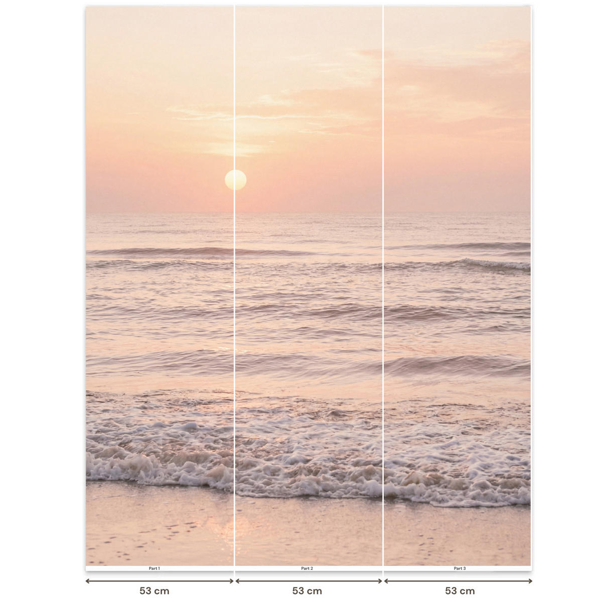 TAPETE - Sonne - Strand - Rosa - 180x200 cm - Hellrosa, Papier (180/200cm) - OnlyWow
