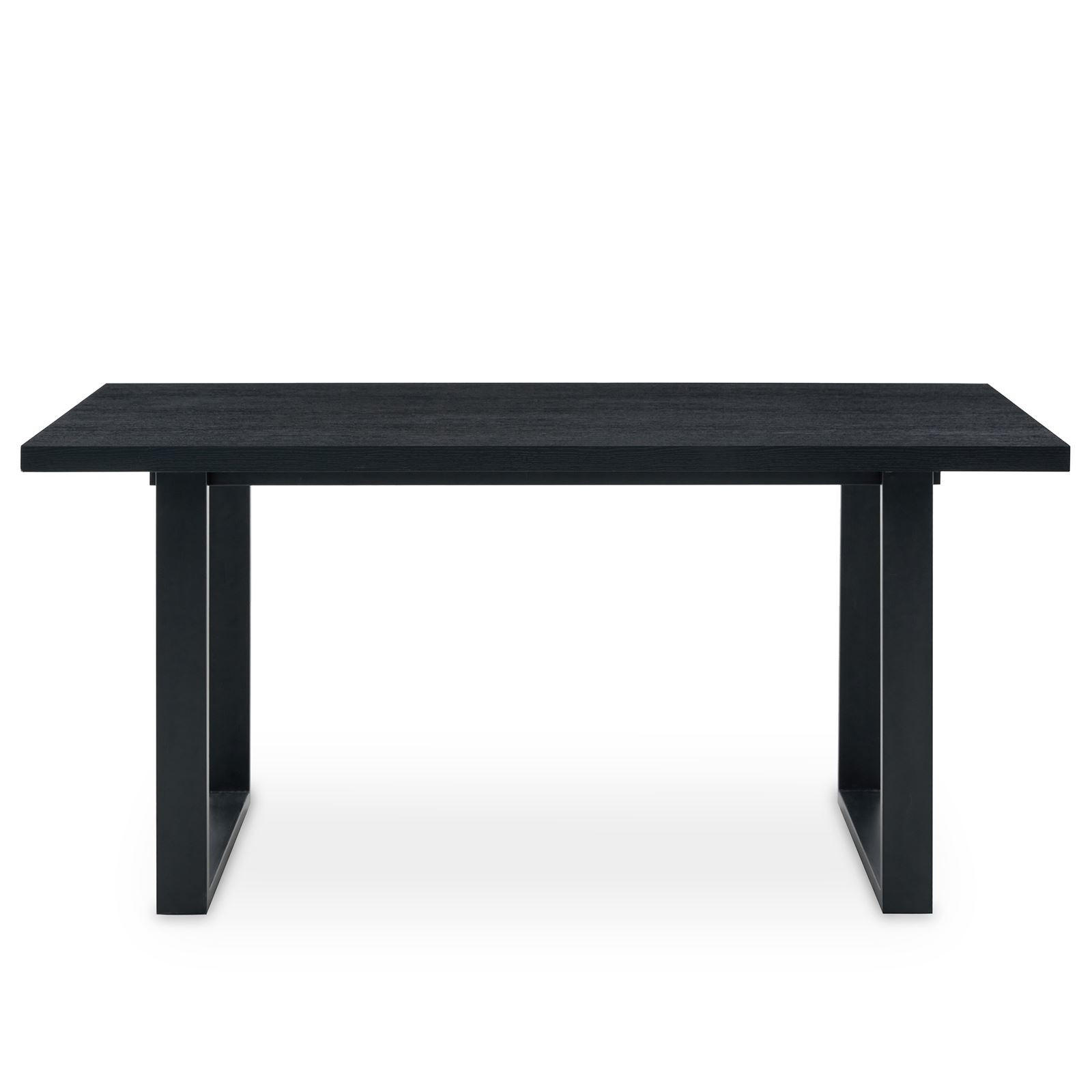 ESSTISCH LESINA schwarz - Schwarz, Holzwerkstoff (80/160/77cm) - IDIMEX