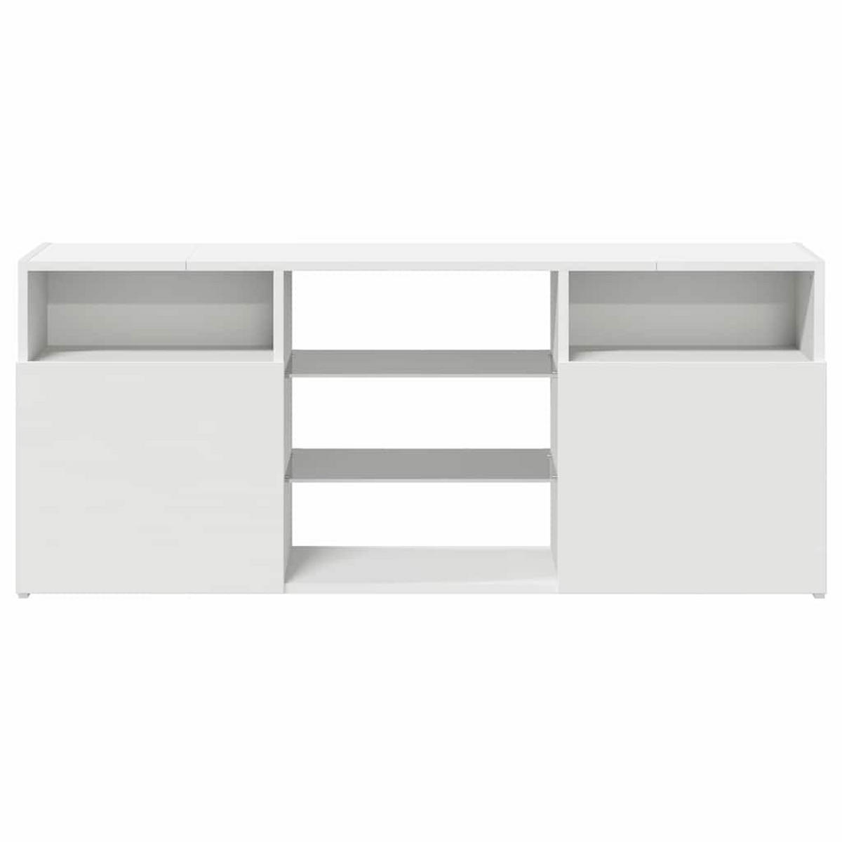 TV-SCHRANK Mit Led-Leuchten Weiß 120/30/50 Cm - Weiß, Holz (120/50/30cm) - vidaXL