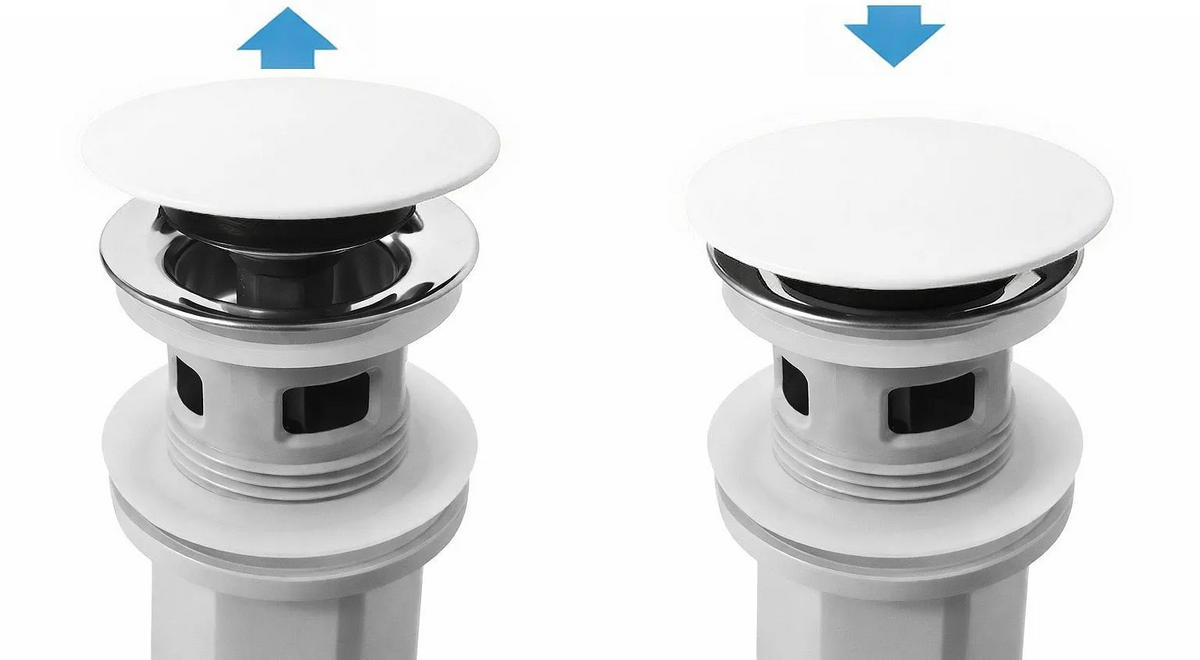 WASCHBECKEN-SIPHON Klik-klak Universal Rea Flow White - Weiß, Metall (6.6/11.8/93cm) - REA
