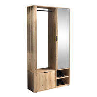 GARDEROBENSCHRANK Milanoir Eiche Artisan 100/189,4/33 cm - Modern mit Spiegel - Hellbraun, Holzwerkstoff/Kunststoff (100/189.4/33cm) - AX Living