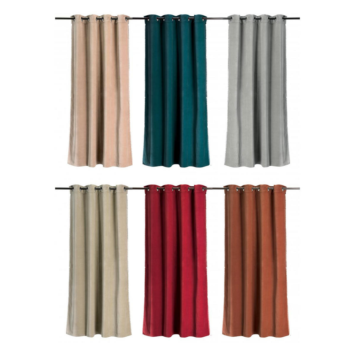 UNIFARBENER VORHANG Fara kaffee 135 x 280 cm - Dunkelbraun, Textil (135/280cm) - Vivaraise