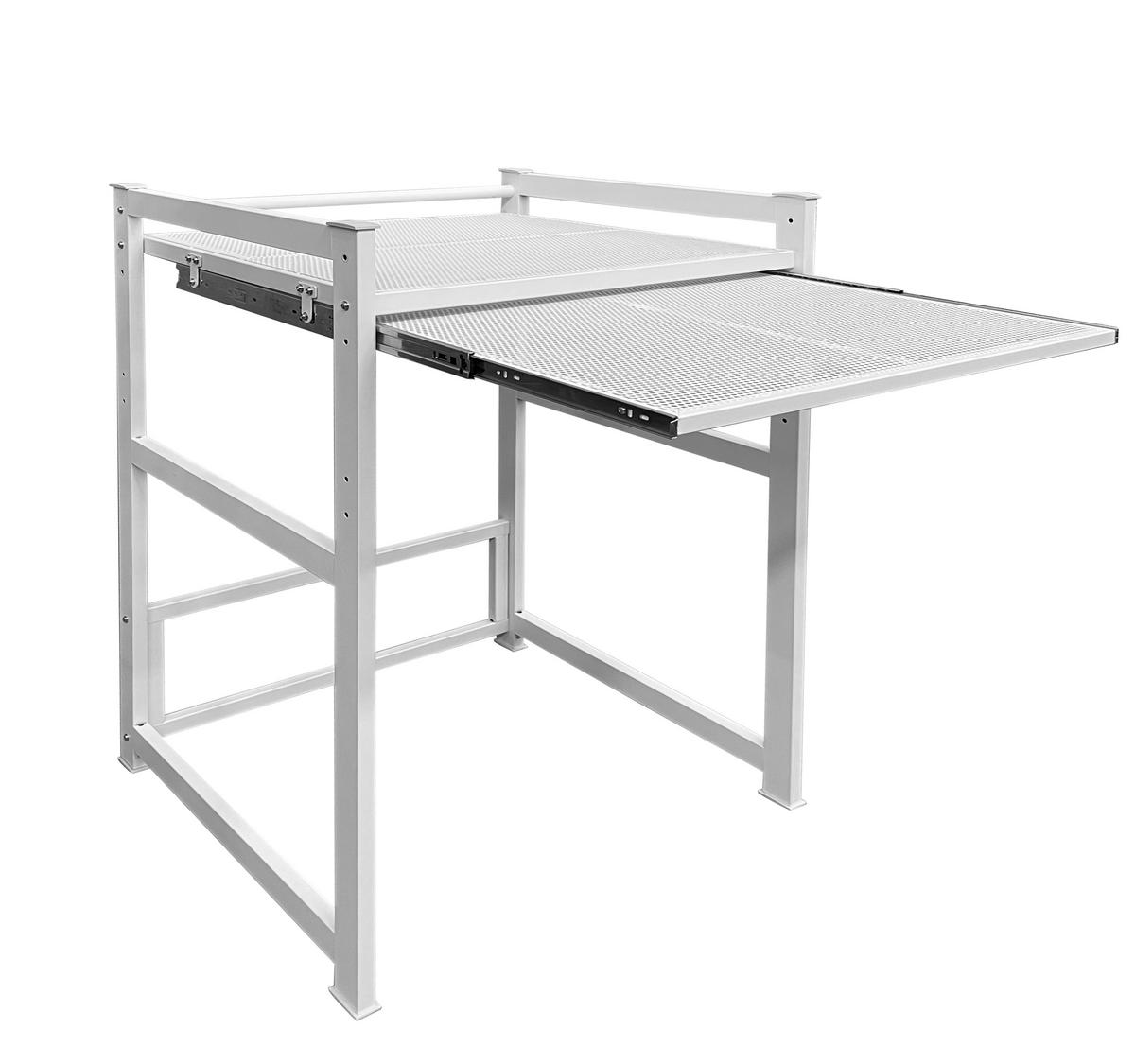 WASCHMASCHINENREGAL 73x64x110 cm - Weiß, Metall (73/110/64cm) - QUICK STAR