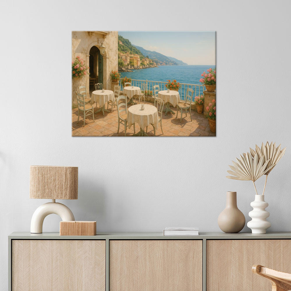 LEINWANDBILD Shabby Chic Meerblick 60x40cm - Beige, Textil (60/40cm) - Feeby