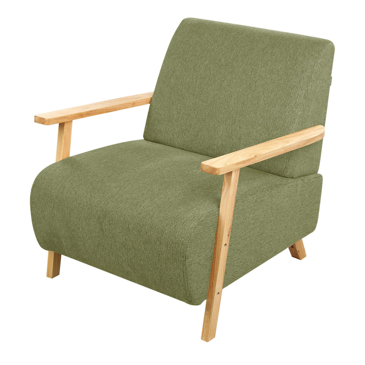 SESSEL Grün Lesja - Hellbraun/Grün, Textil (77/79/90cm) - Beliani