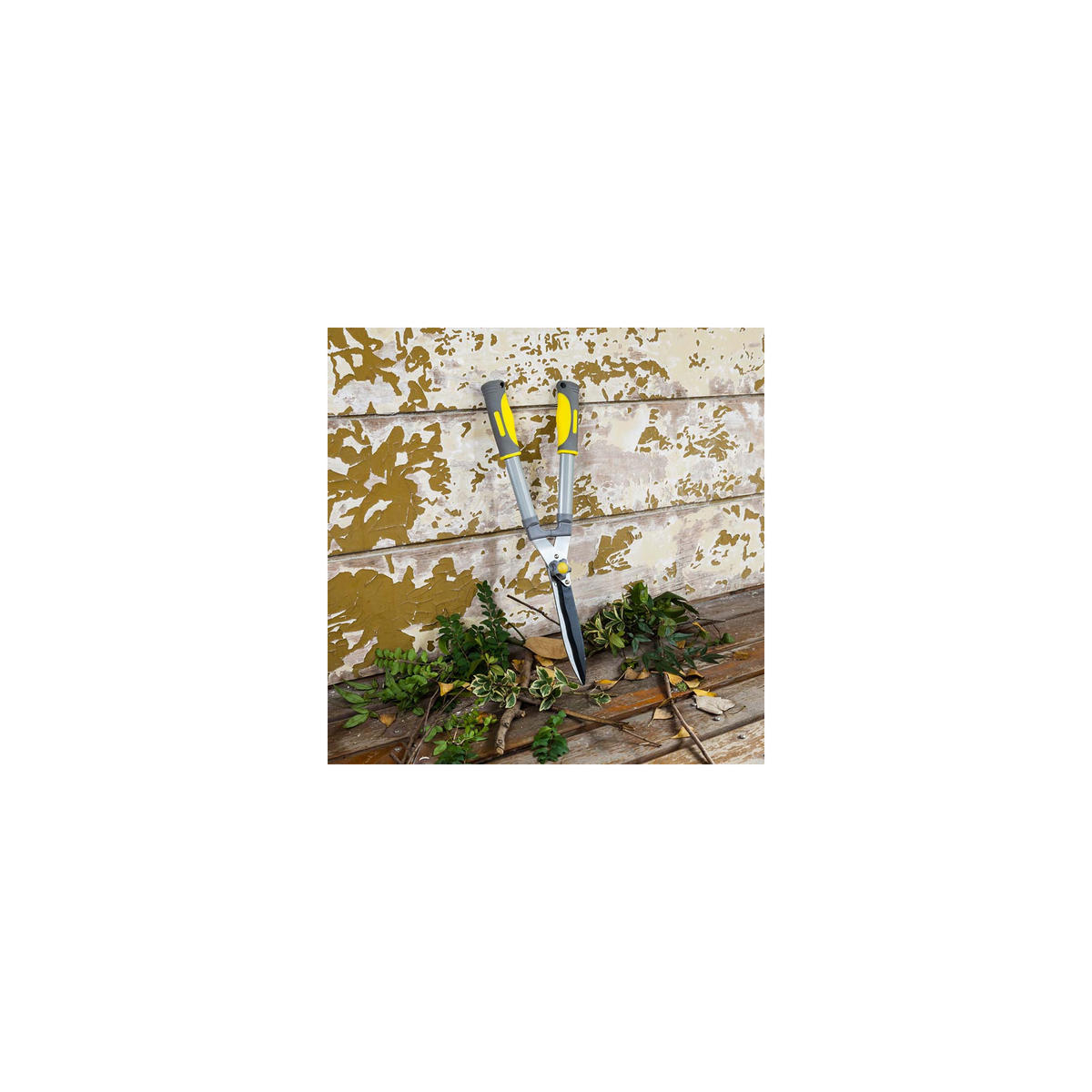 HECKENSCHERE mit gewellten Klingen - Suan - Antihaftbeschichtung - Maße: 58 x 21 cm - Grau, Metall (21/5/58cm) - SUAN