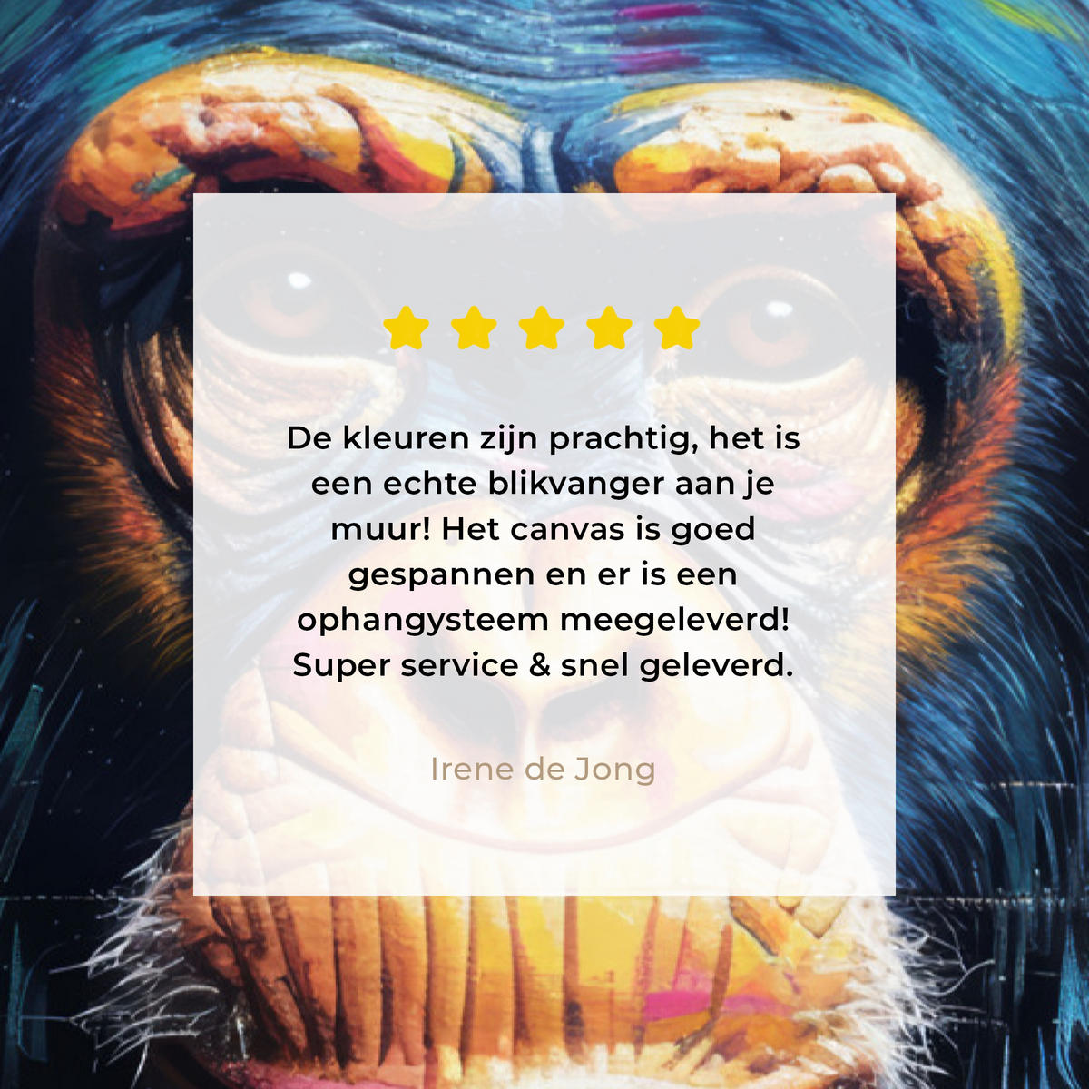 LEINWANDBILD Graffiti - Schimpanse - Straßenkunst - Kopfhörer - Affe Deko XXL 80x120 cm - Blau, Textil (80/120cm) - MuchoWow