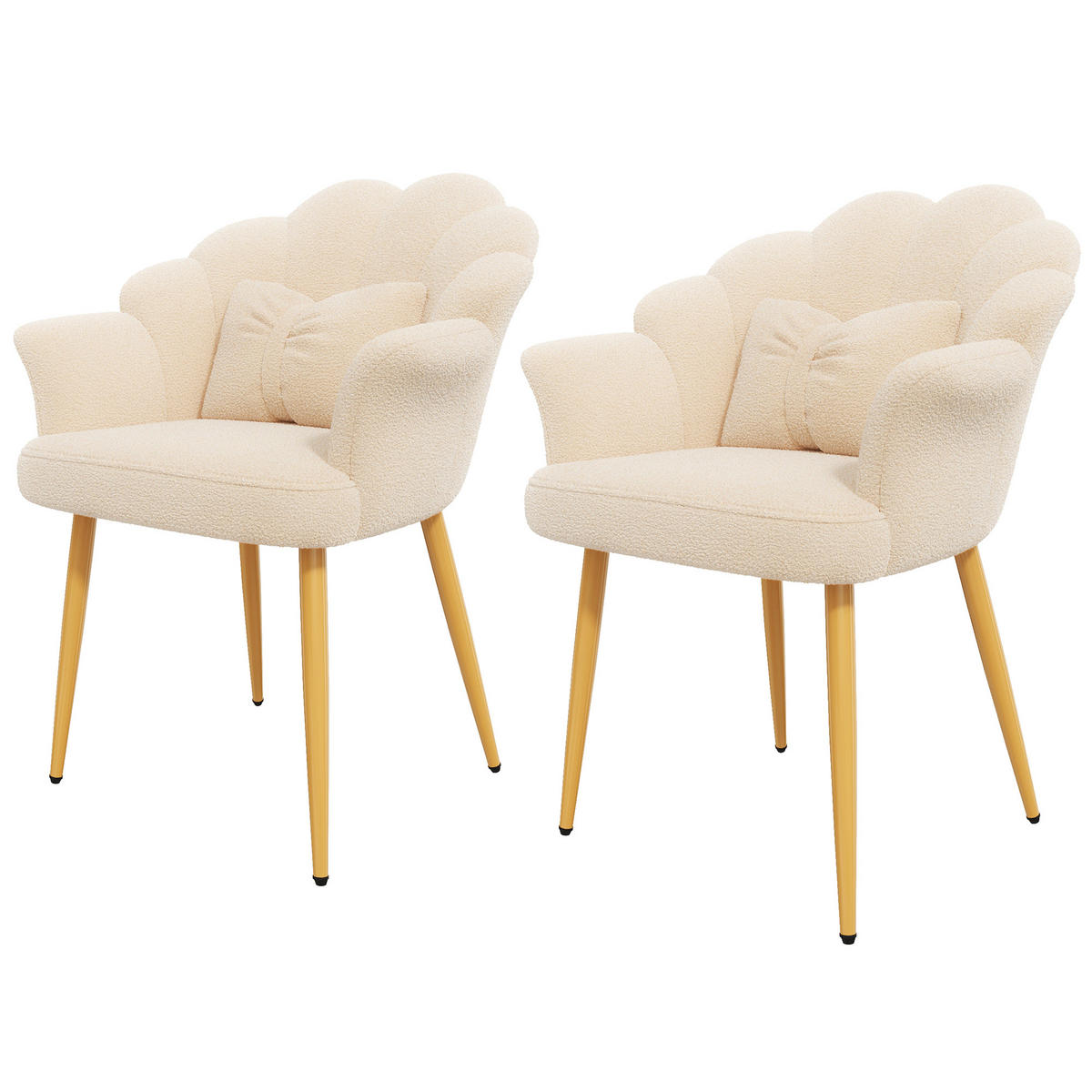 ARMLEHNSTUHL-SET 2 Stück, Blütenblatt-Design, DE-42136, Rosa - Beige, Holzwerkstoff (65.5/85/64cm) - ComfortXL