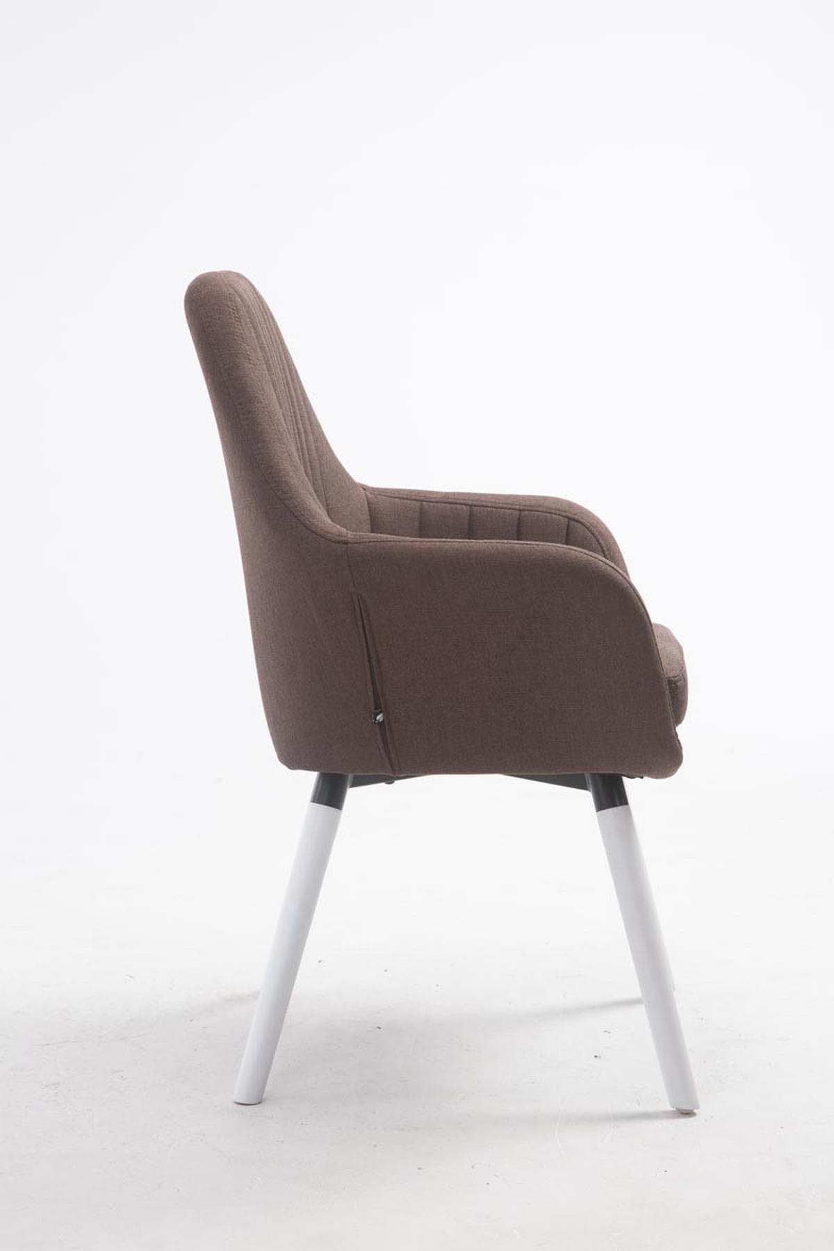 ARMLEHNENSTUHL Stoff braun - Weiß/Braun, Holz/Textil (67/93/58cm) - CLP