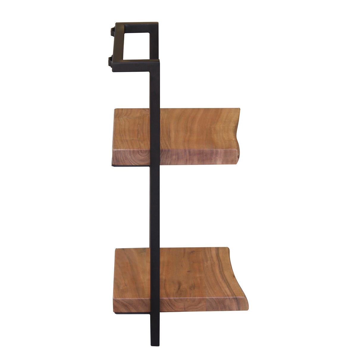 WANDREGAL - Akazie massiv / Metall - Akaziefarben, Holz (30/65/26cm) - home24