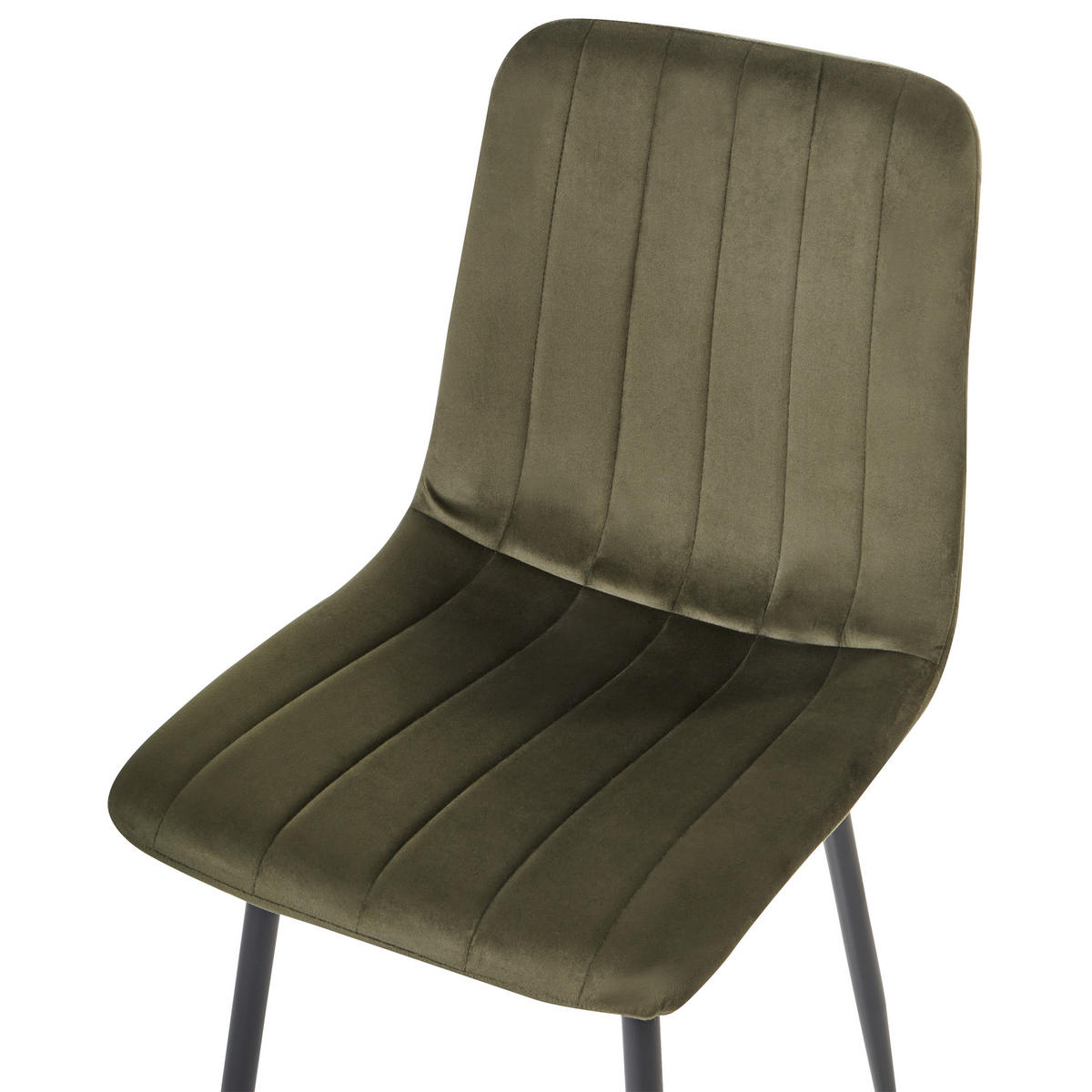 ÉTKEZŐSZÉK 4 darabos Szett Bársony Olívazöld Kalispell - fekete/zöld, textil (45/88/62cm) - Beliani