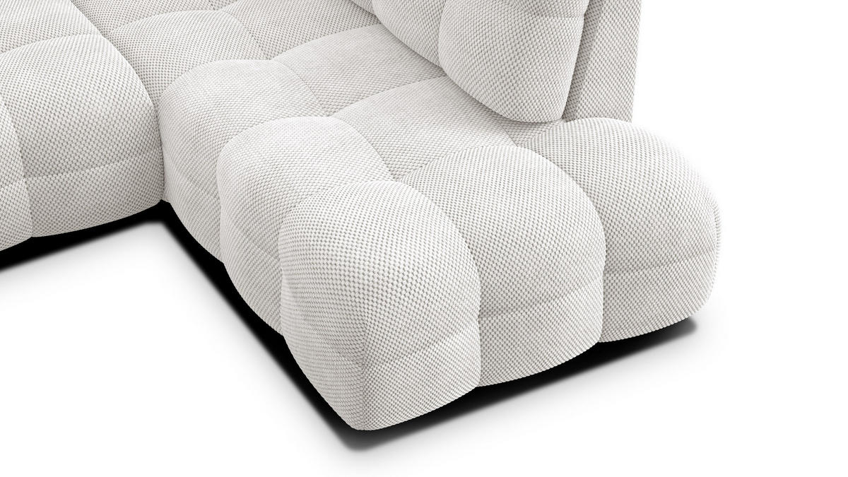 ECKSOFA MELLOW 5-Sitzer, creme - Creme/Schwarz, Holz/Textil (283/191cm) - Courtois Laville