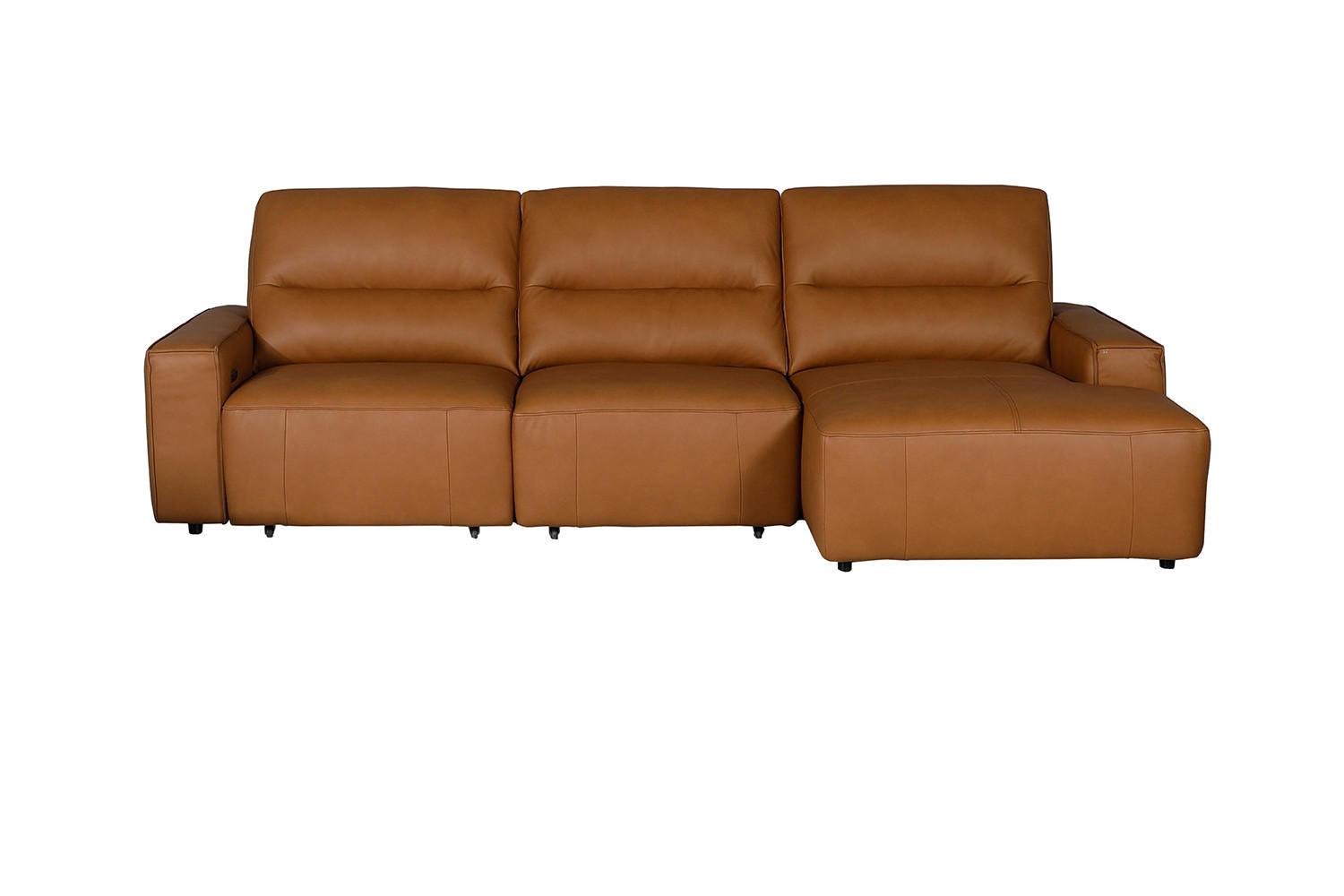 BIGSOFA DORI Braun Leder - Dunkelbraun/Schwarz, Leder/Kunststoff (288/92/164cm) - KAWOLA