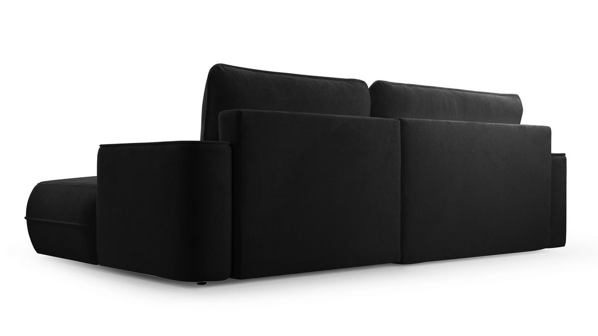 ECKCOUCH L Form Peoni Schwarz 267/168/87 cm mit Schlaffunktion R - Schwarz, Kunststoff/Textil (267/168cm) - AX Living