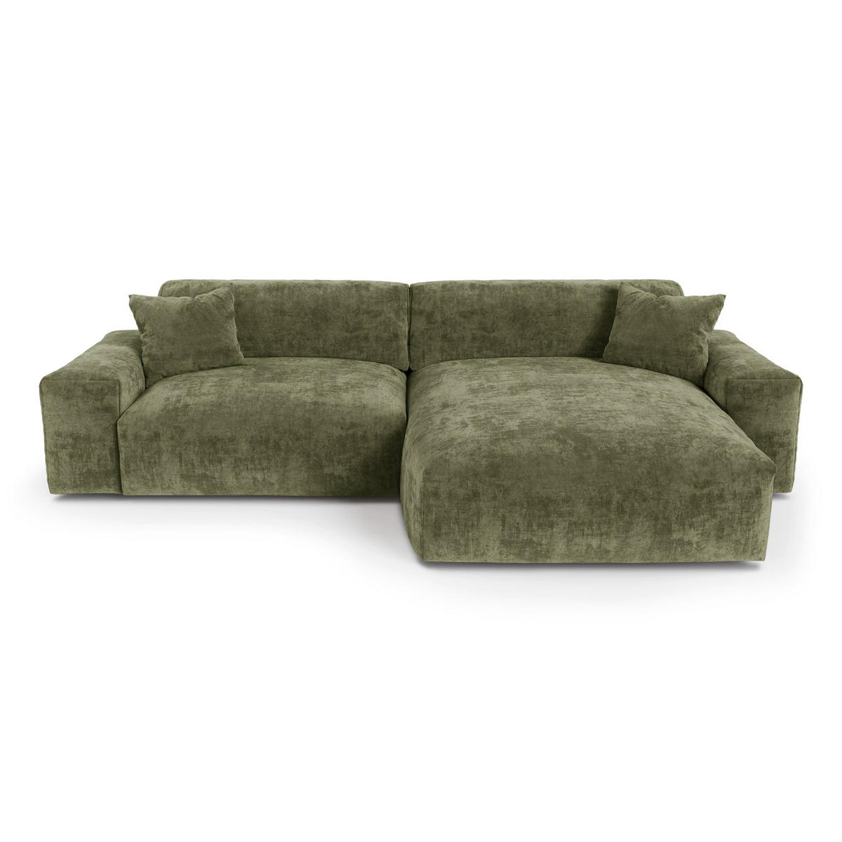 ECKSOFA rechtwinklig CHEER Geprägter Samt Vintage-Grün 312cm - Dunkelgrün/Grün, Textil (312/167cm) - Premium Interiors