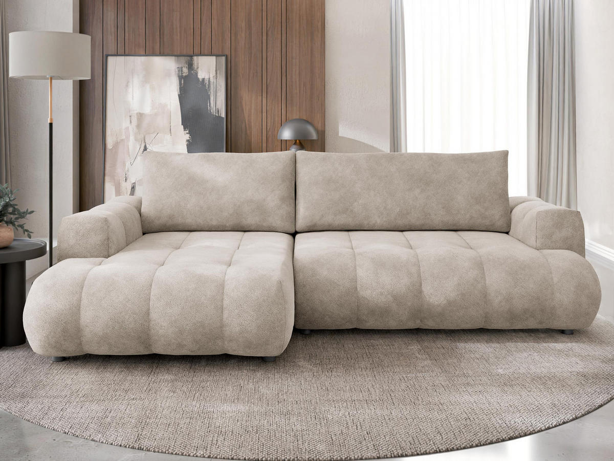 ECKSOFA Haiti, Seite: Links LC+2R - Schwarz/Mokka, Holz/Textil (276/156cm) - MIRJAN24