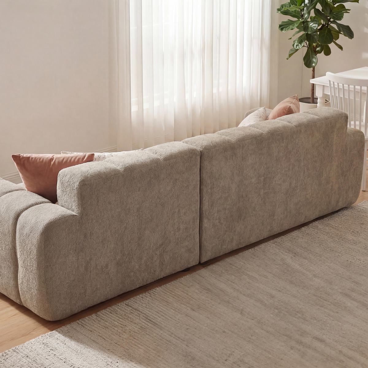 ECKSOFA 249,94/99,82/59,94 cm Kaffeebraun aus Samt mit frei kombinierbaren Modulen und Vakuumverpackung - Braun, Textil (249.94/99.82cm) - OKWISH