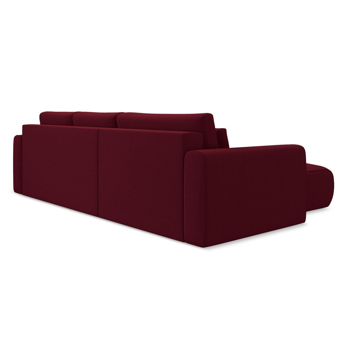 ECKSOFA mit Schlaffunktion Samt Stoff Rot - Bordeaux/Rot, Kunststoff/Textil (149/278cm) - LaMiaSofa