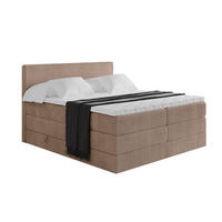 BOXSPRINGBETT mit Matratze H3|H4 und Lattenrost - TOLO KING 120x200 Cord - Beige - Sandfarben, Holzwerkstoff (120/200cm) - ALTDECOR