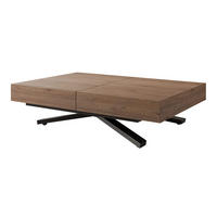 COUCHTISCH SANELLE X ausziehbar mit Liftfunktion, 120/80/76 cm Schwarz/Trüffel-Eiche - Trüffeleichefarben/Schwarz, Holzwerkstoff/Metall (120/80/27cm) - Idohome
