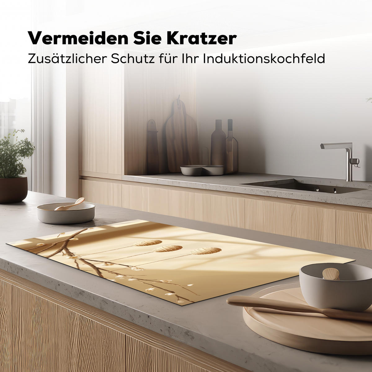 HERDABDECKPLATTE Beige - Osterkuchen - Eier Induktionsschutz 91.6x52.7 cm - Beige, Kunststoff (91.6/52.7/0.2cm) - MuchoWow