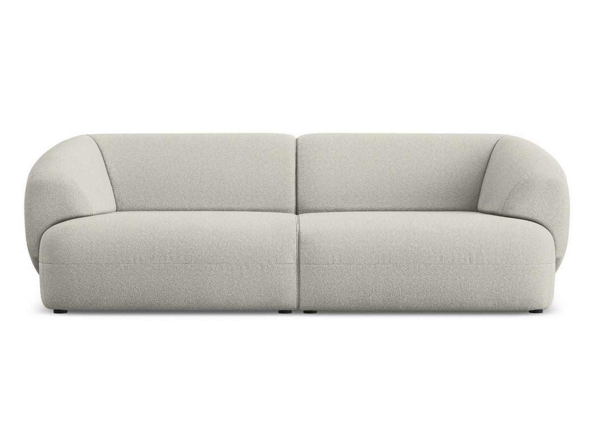 4-SITZER-SOFA Bouclé Stoff Beige - Beige/Schwarz, Kunststoff/Textil (232/81/98cm) - Makamii