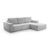 ECKSOFA L Form Cedria Hellgrau 287/145/85 cm mit Schlaffunktion - Hellgrau/Schwarz, Kunststoff/Textil (287/145cm) - AX Living