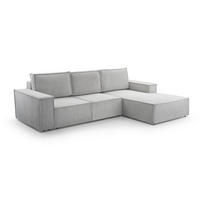 ECKSOFA L Form Cedria Hellgrau 287/145/85 cm mit Schlaffunktion - Hellgrau/Schwarz, Kunststoff/Textil (287/145cm) - AX Living
