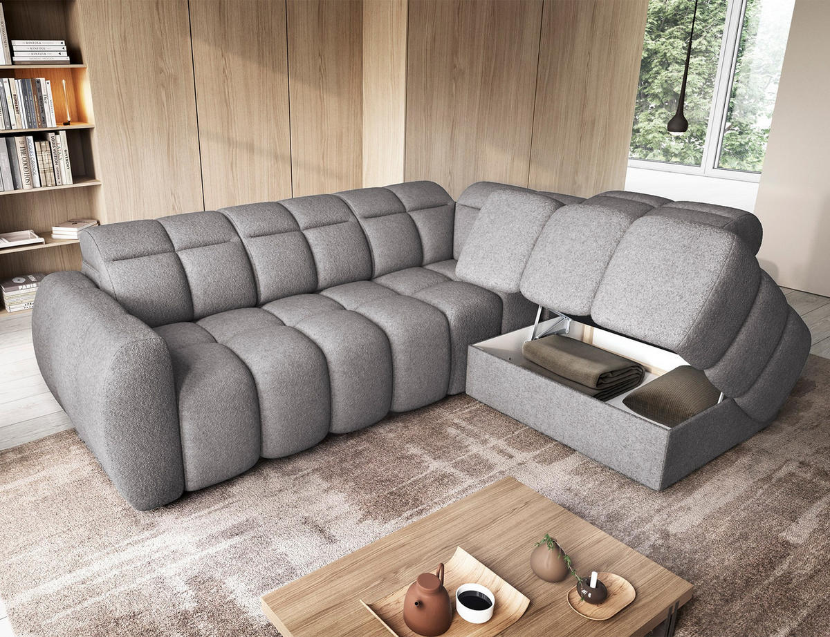 ECKSOFA Eagle R - Grau (Paolli 04) - Grau, Holzwerkstoff (258/208cm) - Möblo