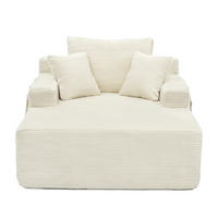 SOFAELEMENT 150/110/70 cm Beige Cord mit 2 Staufächer - Beige, Textil (70/150/110cm) - Oxeza