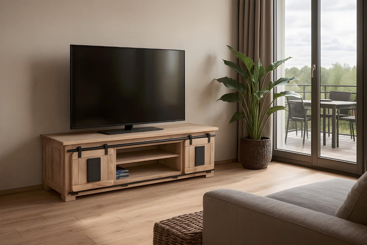 LOWBOARD LIBRO - Beige/Naturfarben, Holz (180/55/50cm) - SAM