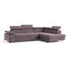 ECKSOFA FAVIEN R-S Lila Velours-Stoff mit Schlaffunktion - Lila, Holz (257/190cm) - MASSENO